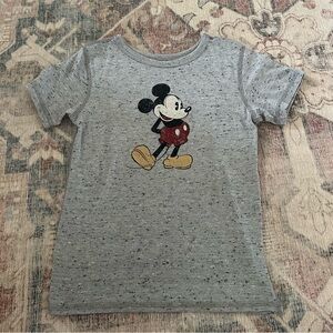 Disney Gray Speckled Mickey Mouse Kids T-Shirt Size Small 5/6